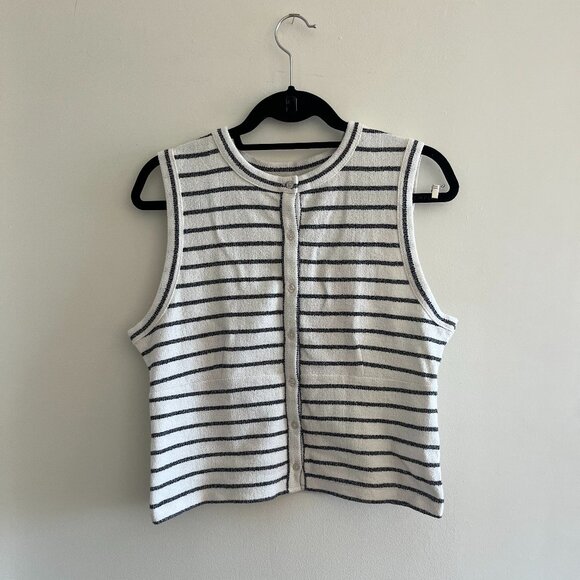 NWT Madewell Split-Crewneck Cardigan Tank, size L Womens - Picture 1 of 4